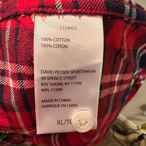 Original Weatherproof Red Blue White Cotton flannel Button Size XL - Picture 9 of 12